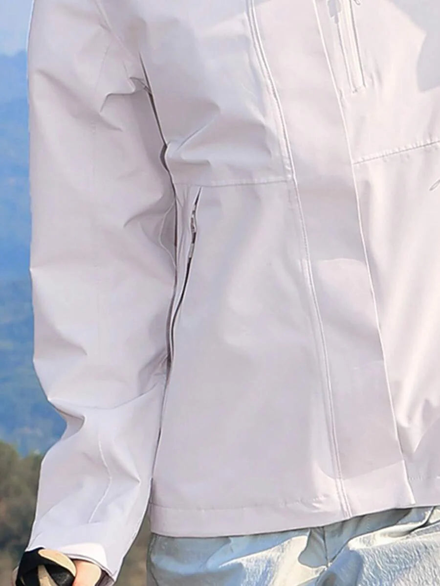 CAMEL CROWN Women's Single-Layer Jacket, Spring And Summer Single-Layer Hard Shell Jacket, Outdoor Windproof And Waterproof Hooded Climbing Jacket