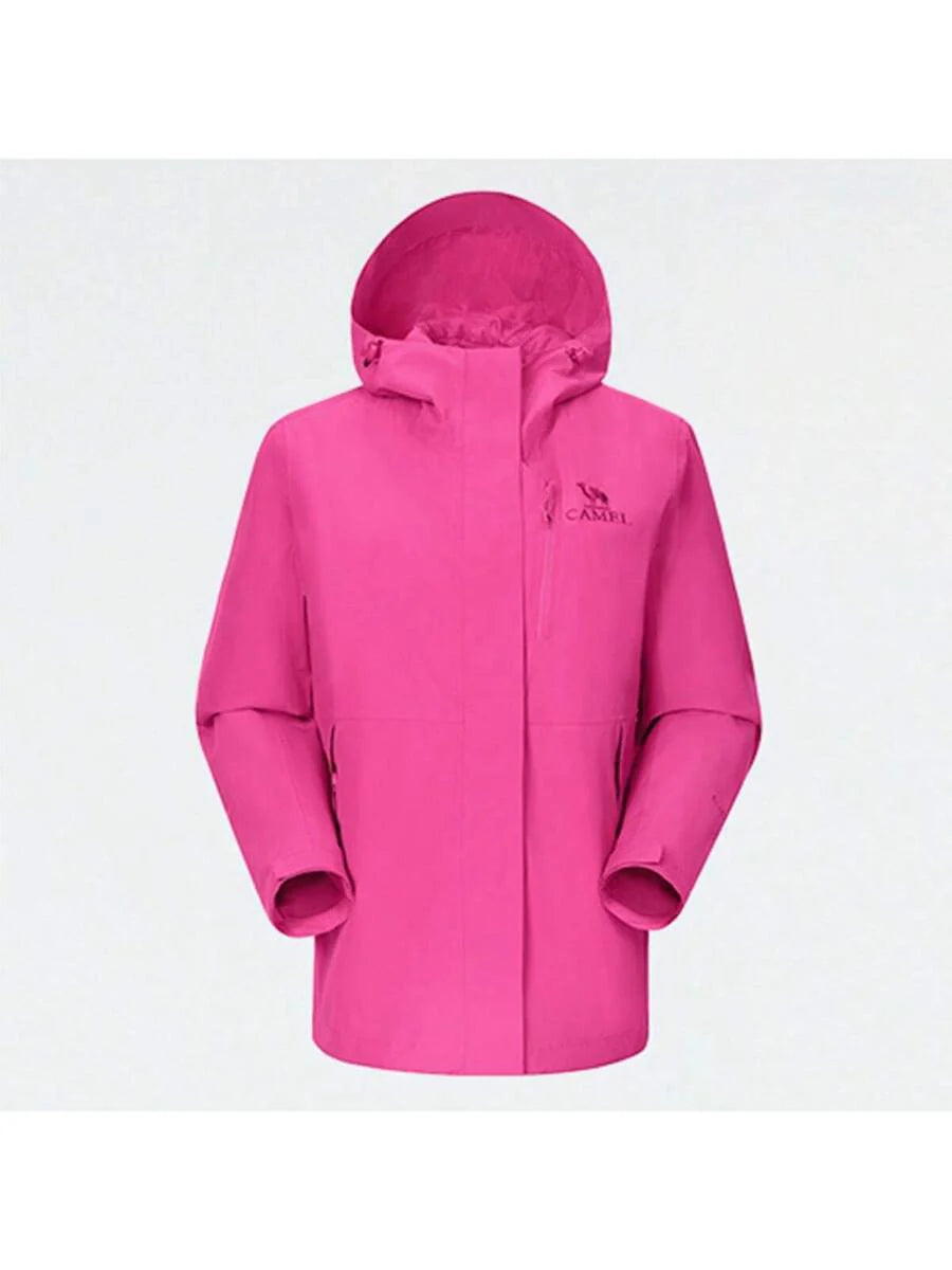 CAMEL CROWN Women's Single-Layer Jacket, Spring And Summer Single-Layer Hard Shell Jacket, Outdoor Windproof And Waterproof Hooded Climbing Jacket