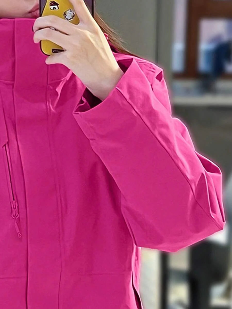 CAMEL CROWN Women's Single-Layer Jacket, Spring And Summer Single-Layer Hard Shell Jacket, Outdoor Windproof And Waterproof Hooded Climbing Jacket