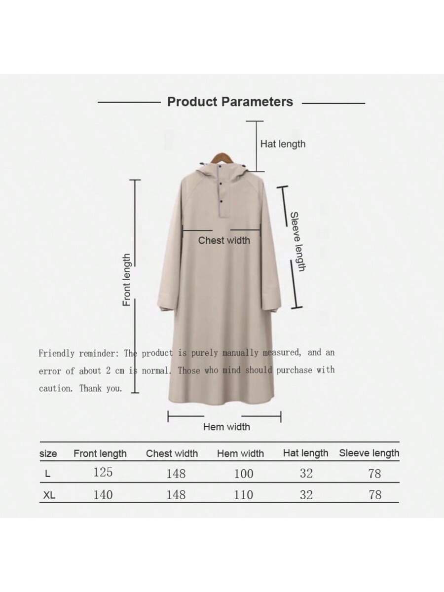 1pc Unisex Thicker High-Quality Raincoat With Hood, Drawstring Adjustable, Suitable For Motorcycle/Bicycle Riding, Outdoor Use