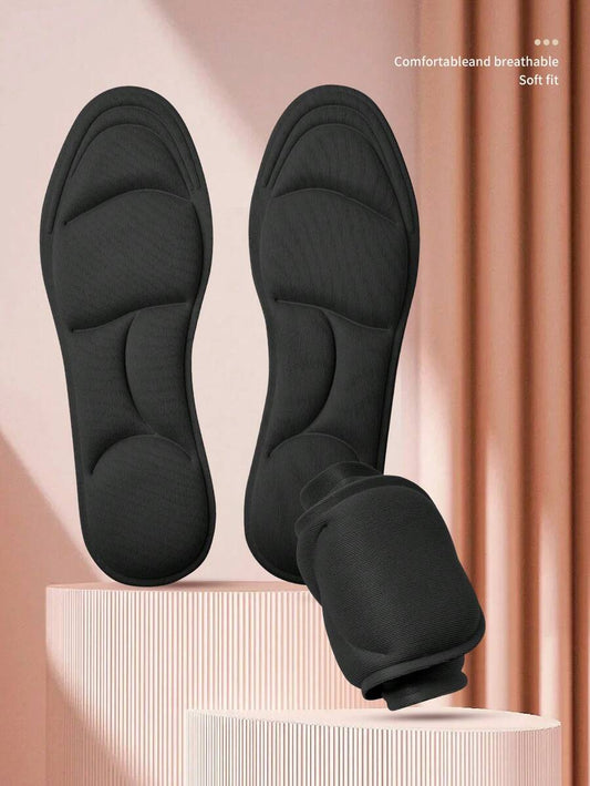 2 Pairs 5D Memory Foam Shoe Insoles, Comfortable High Resilience Thick Insoles With Arch Support For Running