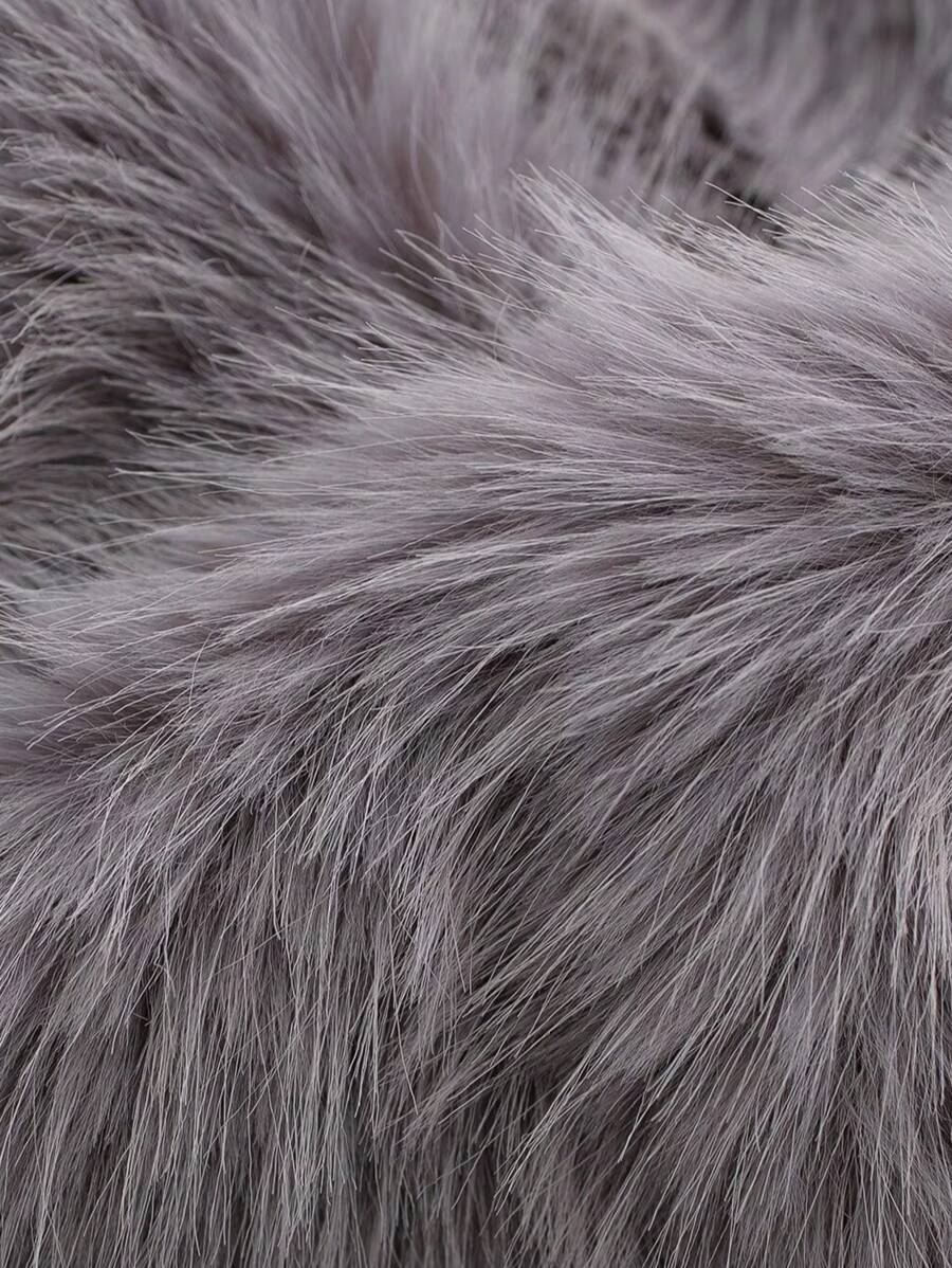 HH Faux Fur Jacket For Women Elegant Solid Lapel Long Sleeve Coat Casual Loose Female Winter Oversize Lady Chic Streetwear Jakcets