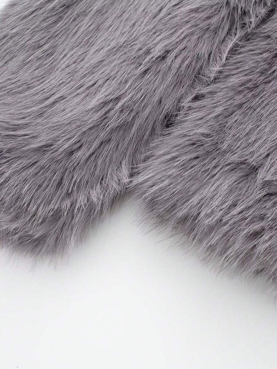 HH Faux Fur Jacket For Women Elegant Solid Lapel Long Sleeve Coat Casual Loose Female Winter Oversize Lady Chic Streetwear Jakcets