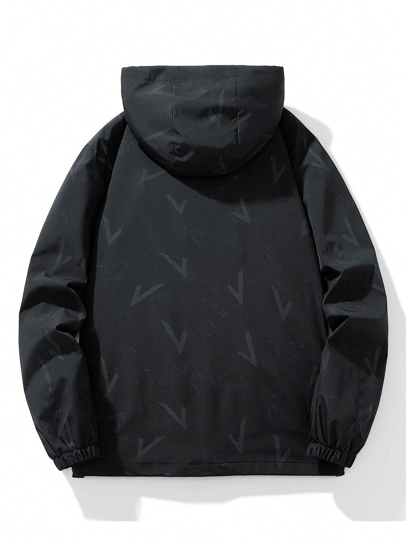 Men's Spring Autumn Waterproof Hooded Windbreaker Jacket, Outdoor Sports Detachable Raincoat, High Quality Full Logo Print