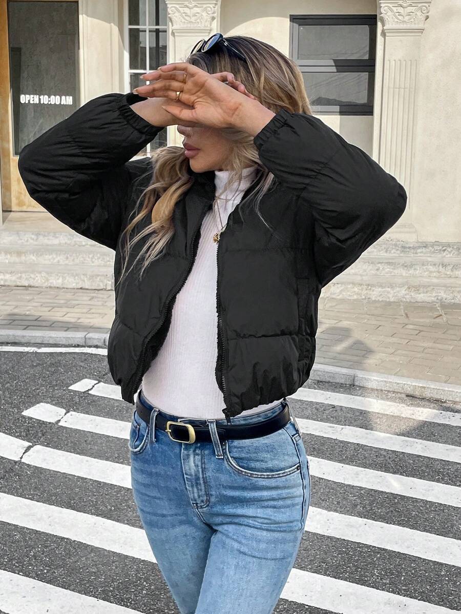 Siren Gaze Women's Casual Stand Collar Thermal Lined Jacket, Versatile For Winter,Fall Brown