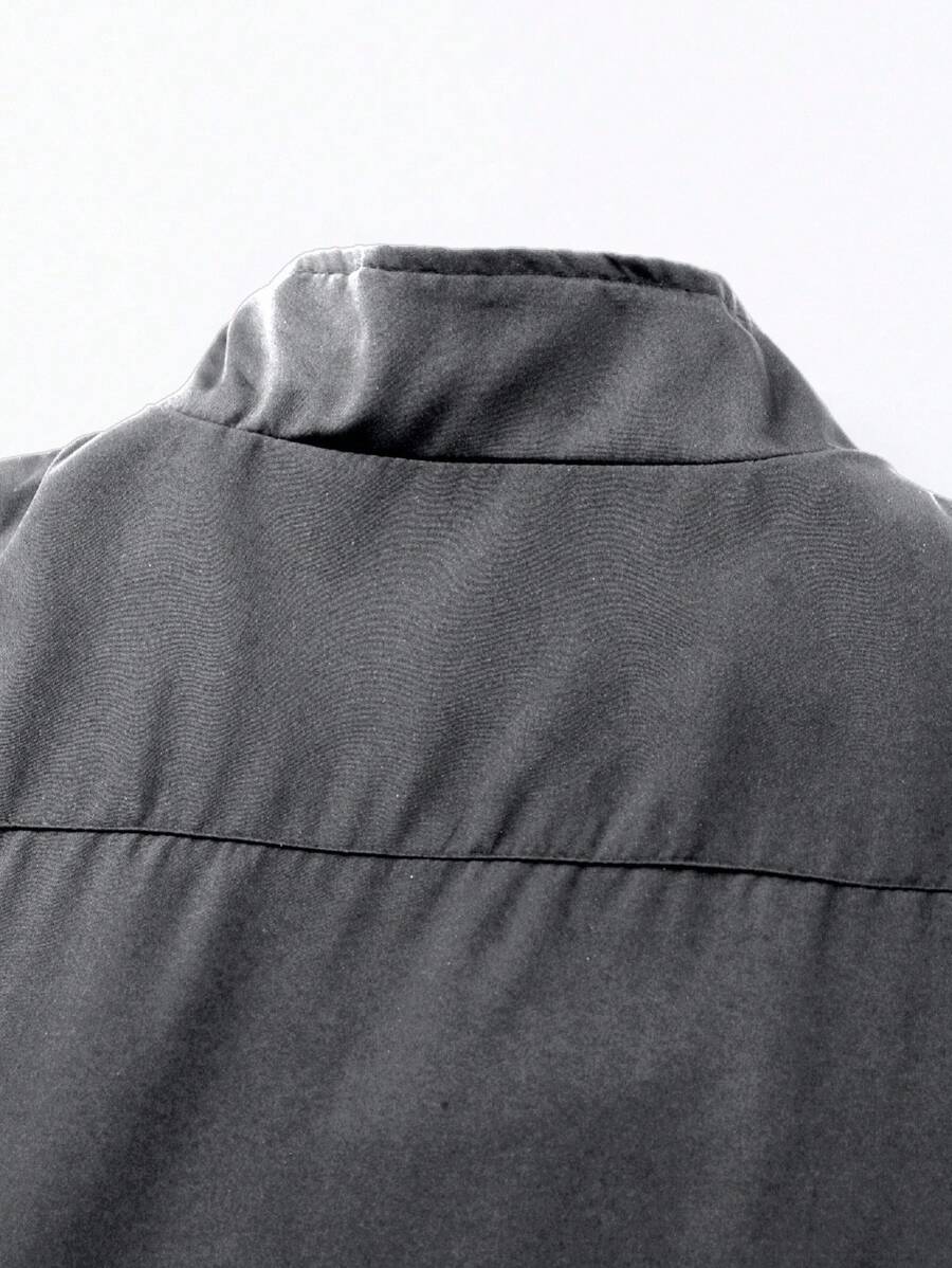 Manfinity EMRG Men's Casual Letter Print Rave Long Sleeve Jacket, Spring And Autumn Going Out Color Block Lightweight Jacket, For Friends, Husband, Boyfriend Gifts, For Fall