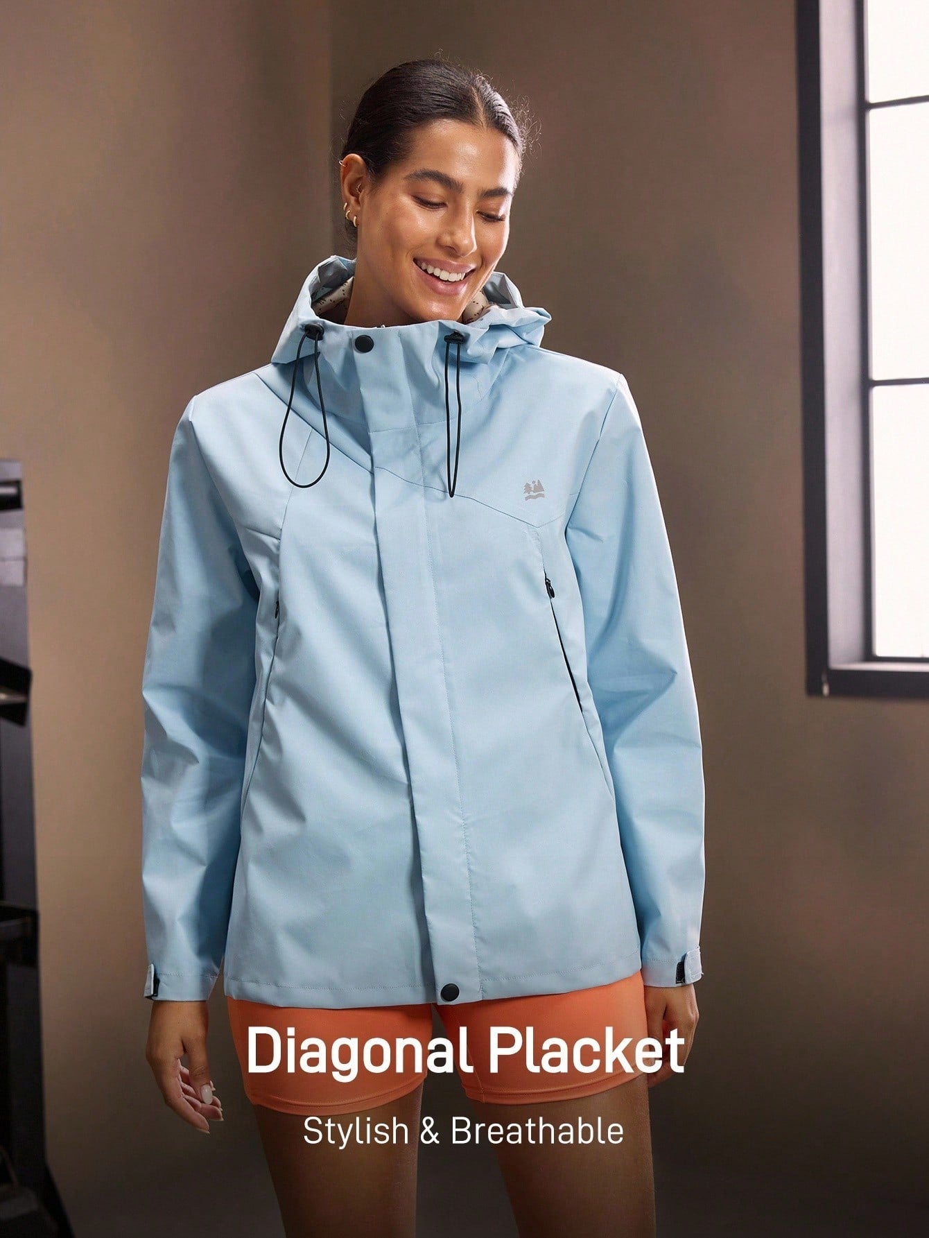 In My Nature Women's Drawstring Hooded Long Sleeve Casual Outdoor Jacket