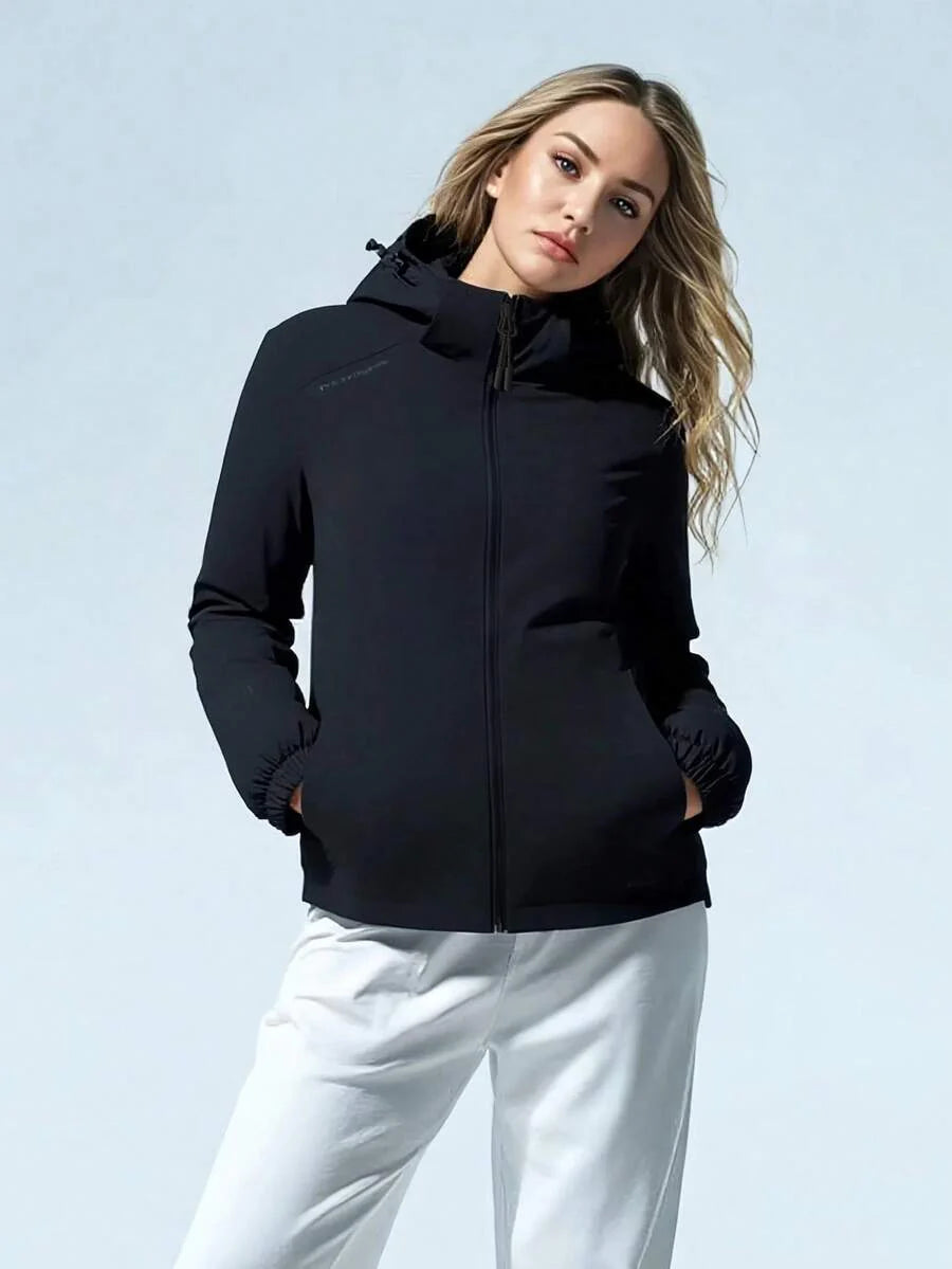 Winbreaker Jacket Thermal Lined Softshell Coat Hooded Waterproof Windproof Lightweight Insulated Hiking Camping, Fleece