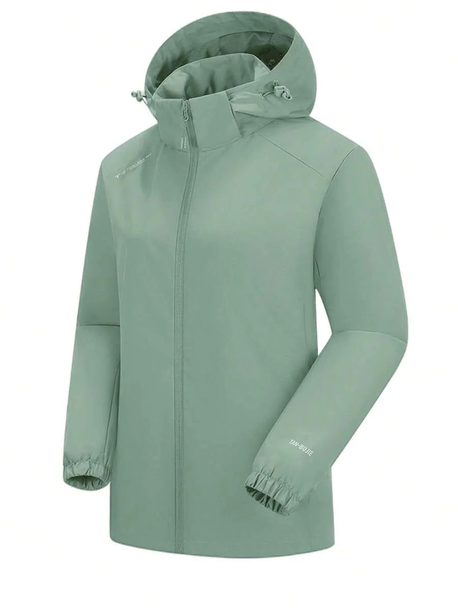 Women Winbreaker Jacket Softshell Rain Coat Hooded Waterproof Windproof Lightweight Insulated Hiking Camping