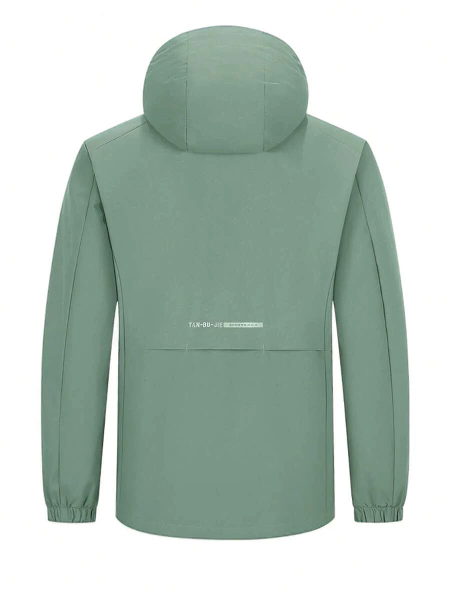 Winbreaker Jacket Thermal Lined Softshell Coat Hooded Waterproof Windproof Lightweight Insulated Hiking Camping, Fleece