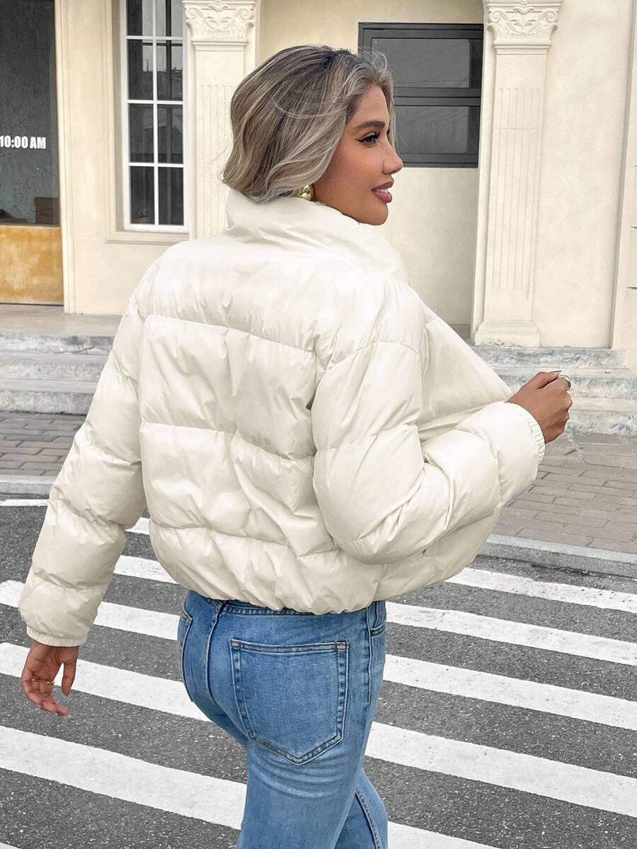 Siren Gaze Women's Casual Stand Collar Thermal Lined Jacket, Versatile For Winter,Fall Brown