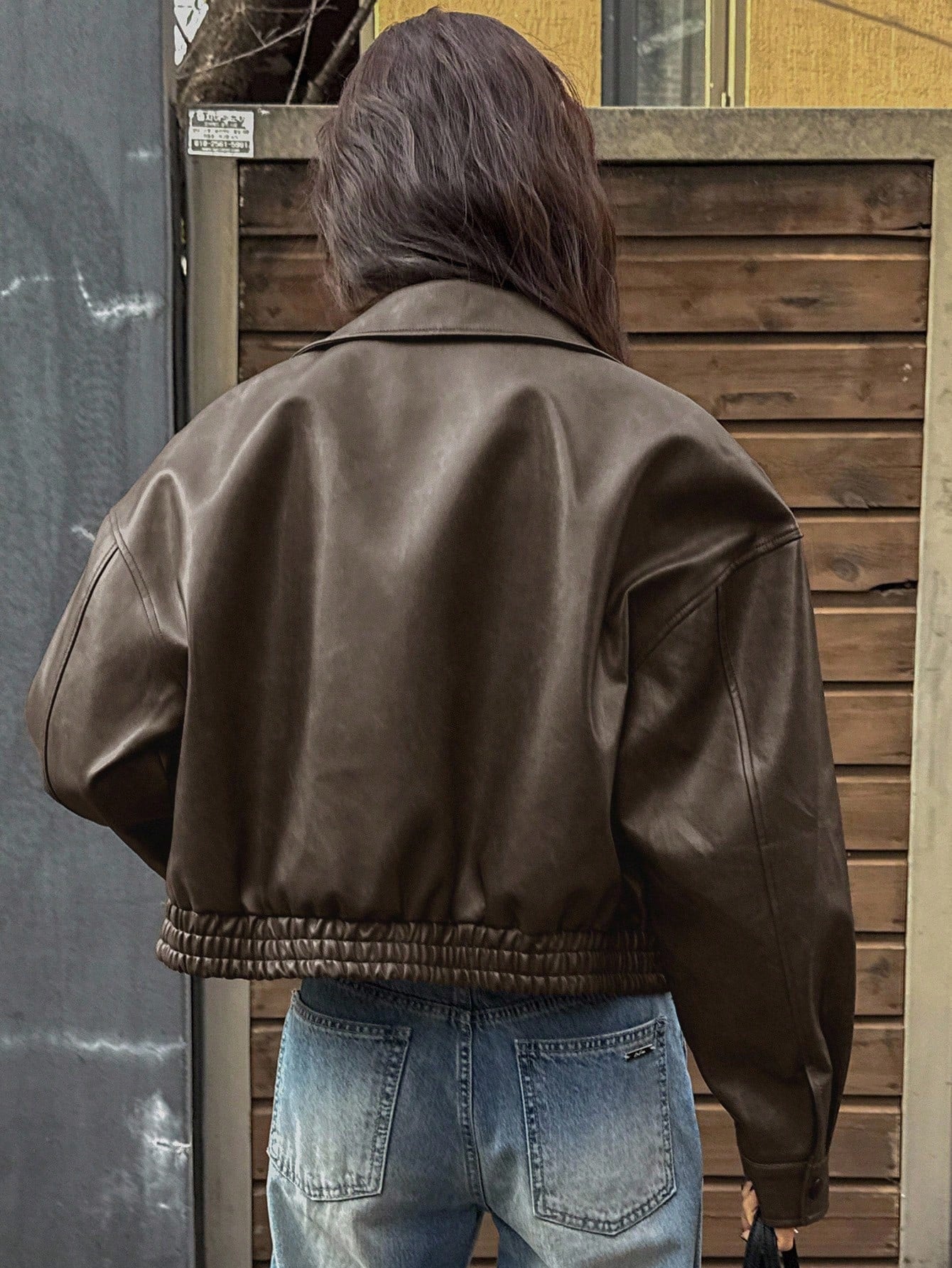 DAZY New Spring Distressed Leather Jacket Short Jacket Women, Regular Fit, Suitable For Valentine's Day Fall, Winter