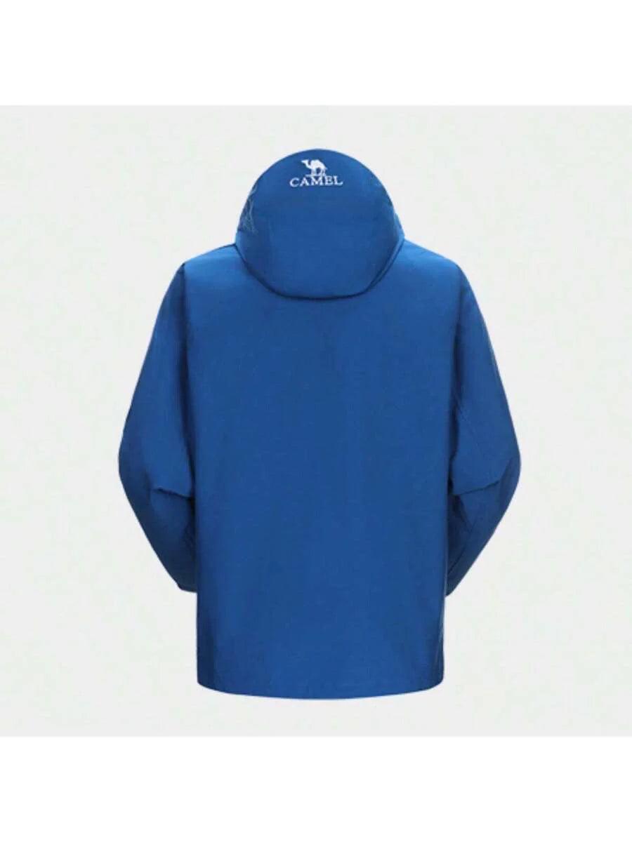 CAMEL CROWN Men's Hooded Softshell Jacket Waterproof Men Rain Jacket Lightweight Insulated Windbreaker
