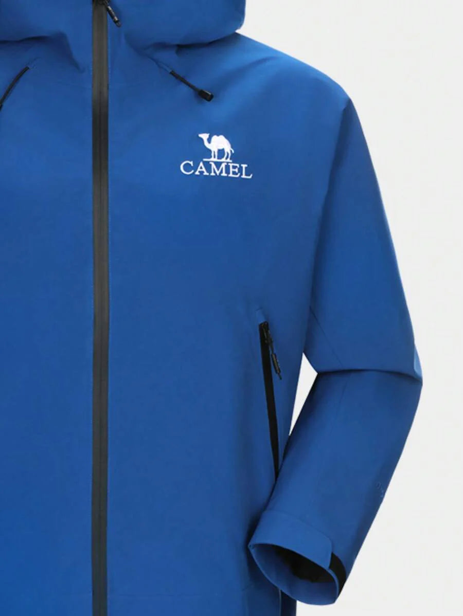 CAMEL CROWN Men's Hooded Softshell Jacket Waterproof Men Rain Jacket Lightweight Insulated Windbreaker