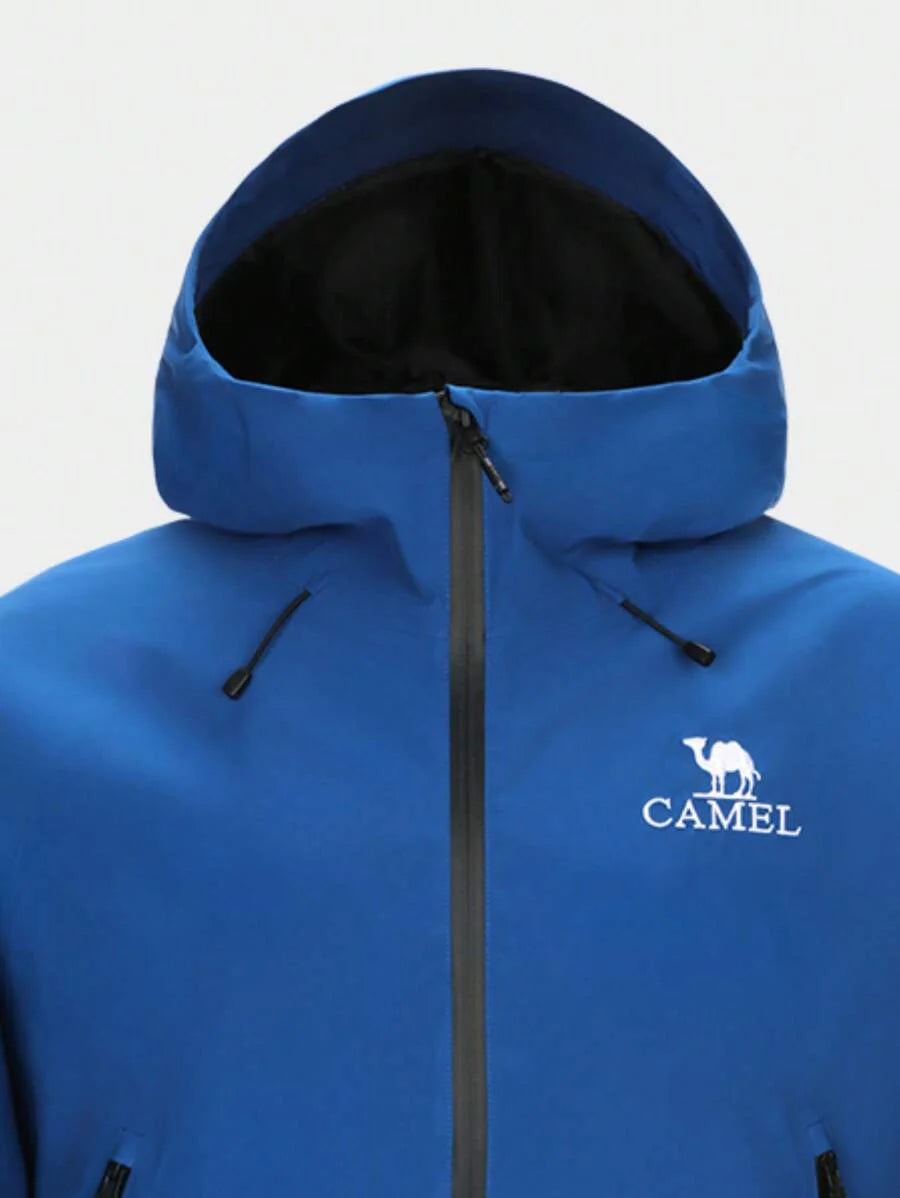 CAMEL CROWN Men's Hooded Softshell Jacket Waterproof Men Rain Jacket Lightweight Insulated Windbreaker