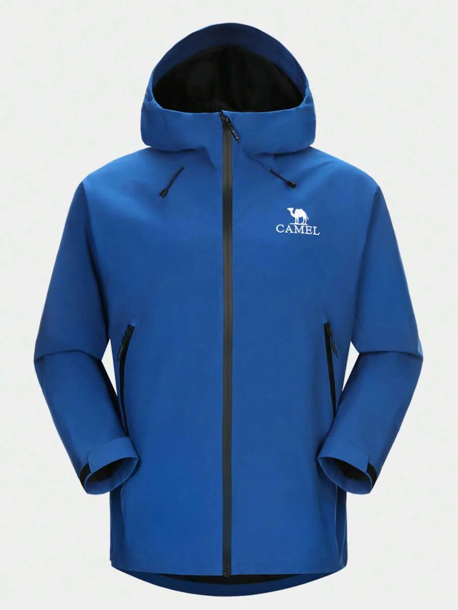 CAMEL CROWN Men's Hooded Softshell Jacket Waterproof Men Rain Jacket Lightweight Insulated Windbreaker