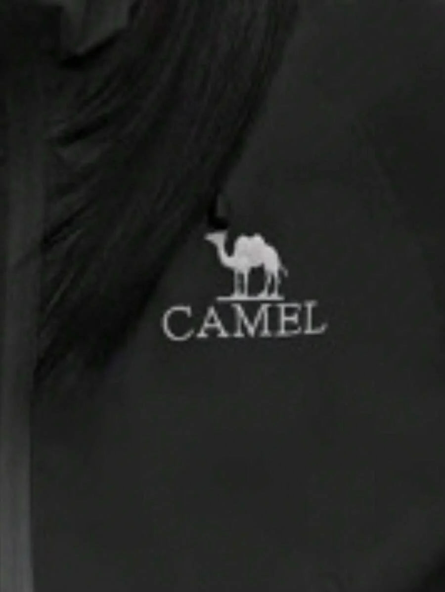 CAMEL CROWN Men's Hooded Softshell Jacket Waterproof Men Rain Jacket Lightweight Insulated Windbreaker