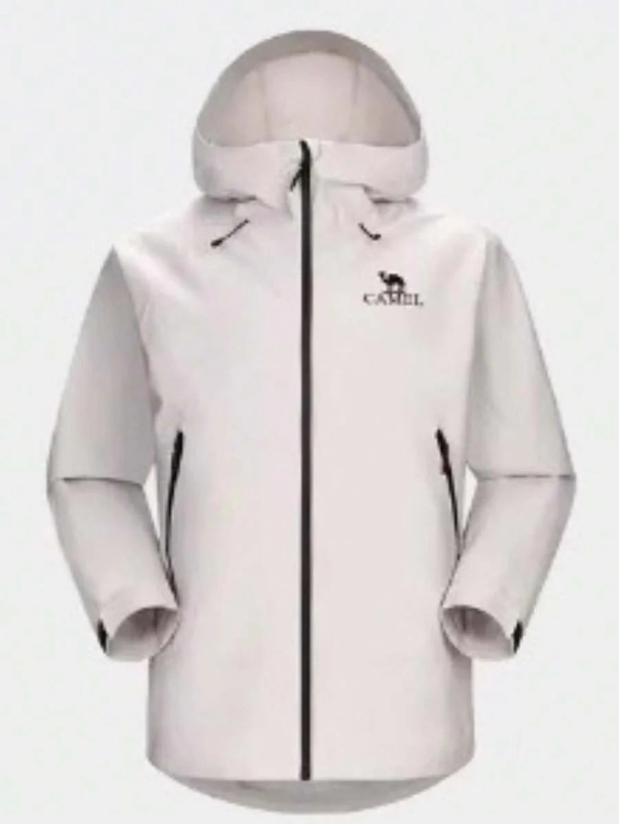 CAMEL CROWN Men's Hooded Softshell Jacket Waterproof Men Rain Jacket Lightweight Insulated Windbreaker