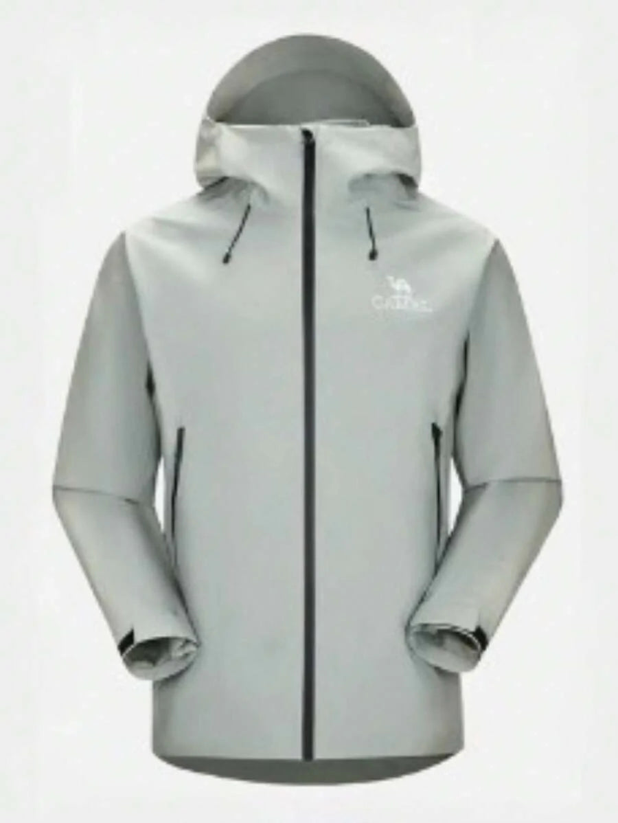 CAMEL CROWN Men's Hooded Softshell Jacket Waterproof Men Rain Jacket Lightweight Insulated Windbreaker