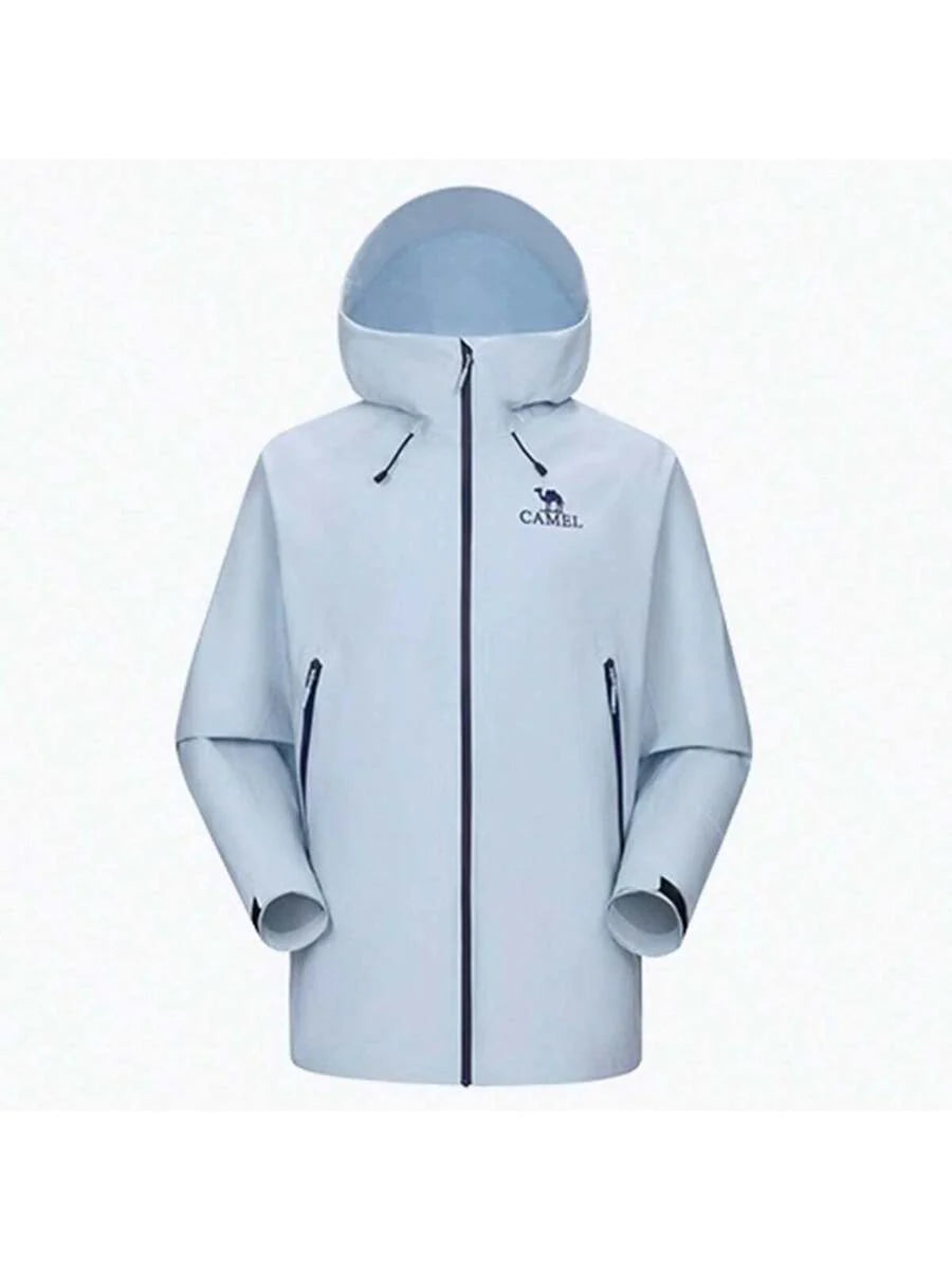 CAMEL CROWN Men's Hooded Softshell Jacket Waterproof Men Rain Jacket Lightweight Insulated Windbreaker