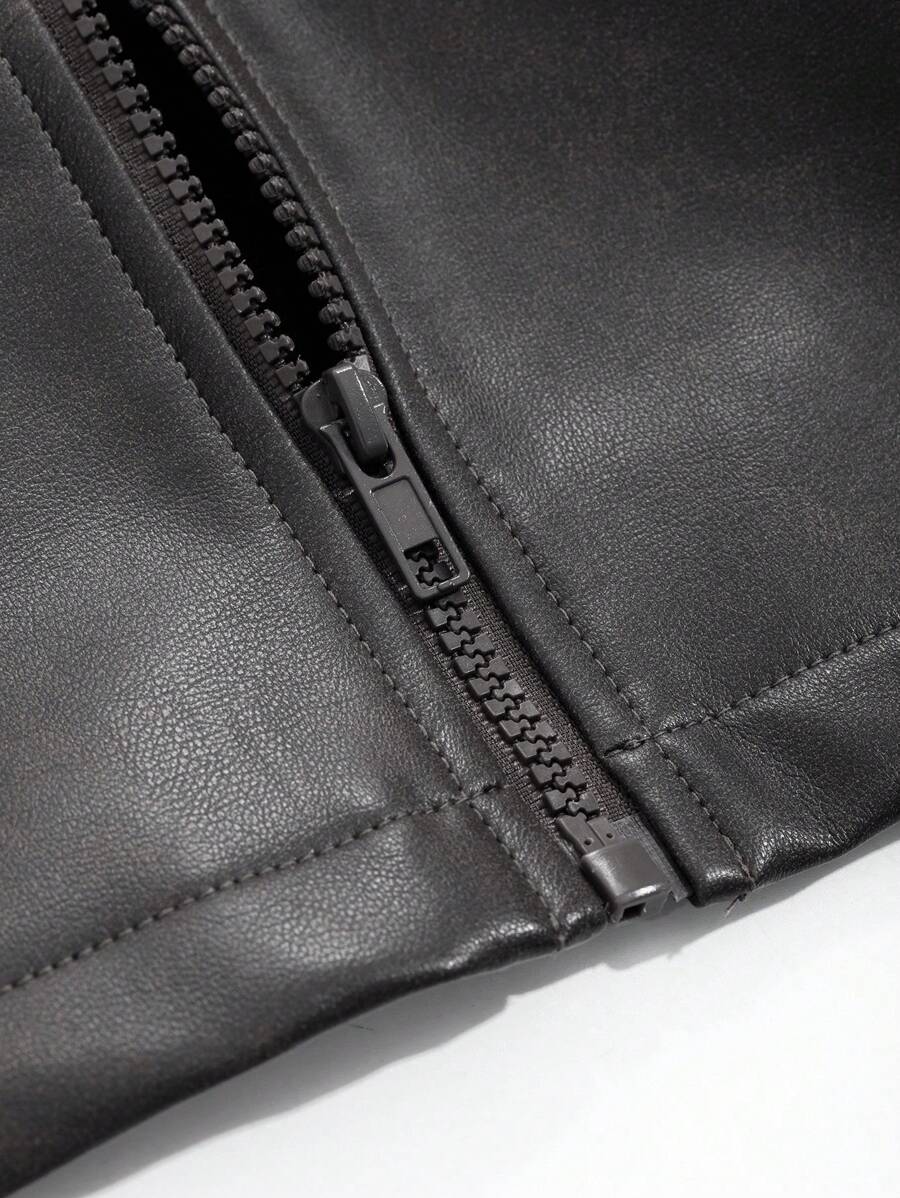 DAZY Women's Casual Loose Suede Faux Leather Jacket, Short Style, Fashion Street Wear, Autumn/Winter