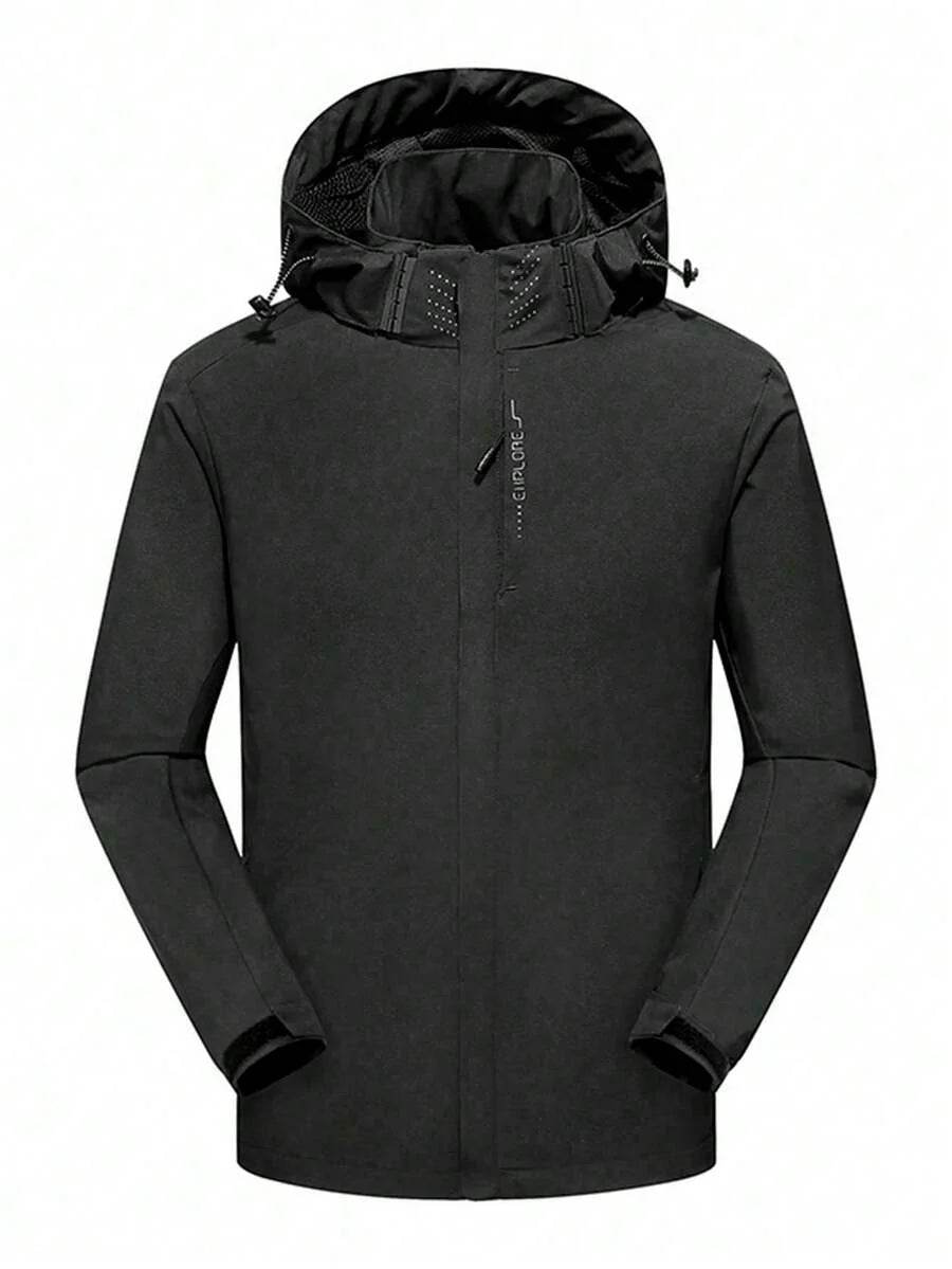 Outdoor Assault Jacket For Men, Hooded Windproof, Waterproof, Stain Resistant Mountaineering Jacket With Detachable Hood