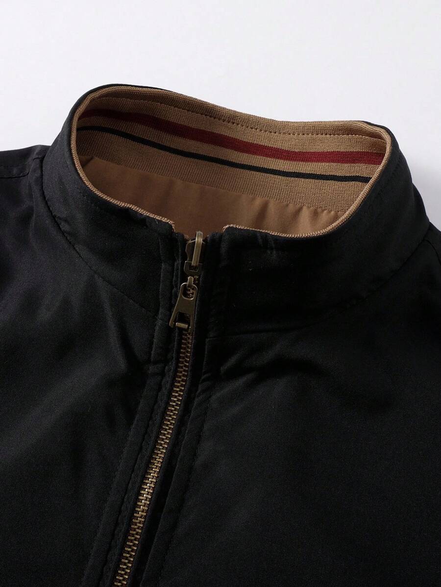Manfinity Homme 2-In-1 Men's Casual Long Sleeve Reversible Casual Outdoor Windbreaker Jacket, Lightweight Summer Bomber Jacket, Fall