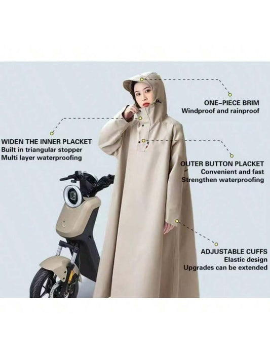 1pc Portable Oxford Cloth Full Body Rain Poncho, Windproof Waterproof Unisex Rain Coat For Outdoor Activities, Hiking, Travel, Fishing, Climbing, Camping