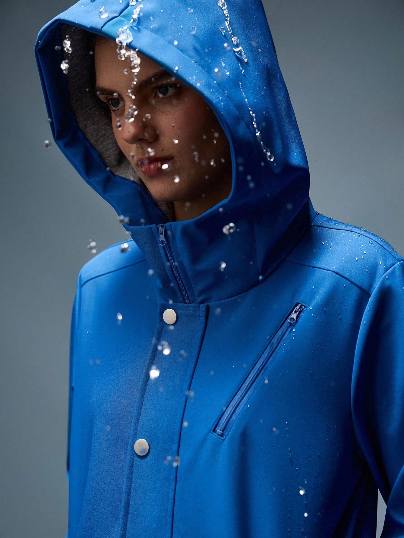 In My Nature Women Outdoor Sports Casual Waterproof Button Hooded Windbreaker Hiking Jacket