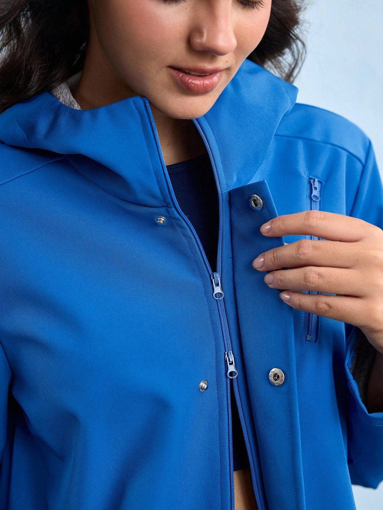 In My Nature Women Outdoor Sports Casual Waterproof Button Hooded Windbreaker Hiking Jacket
