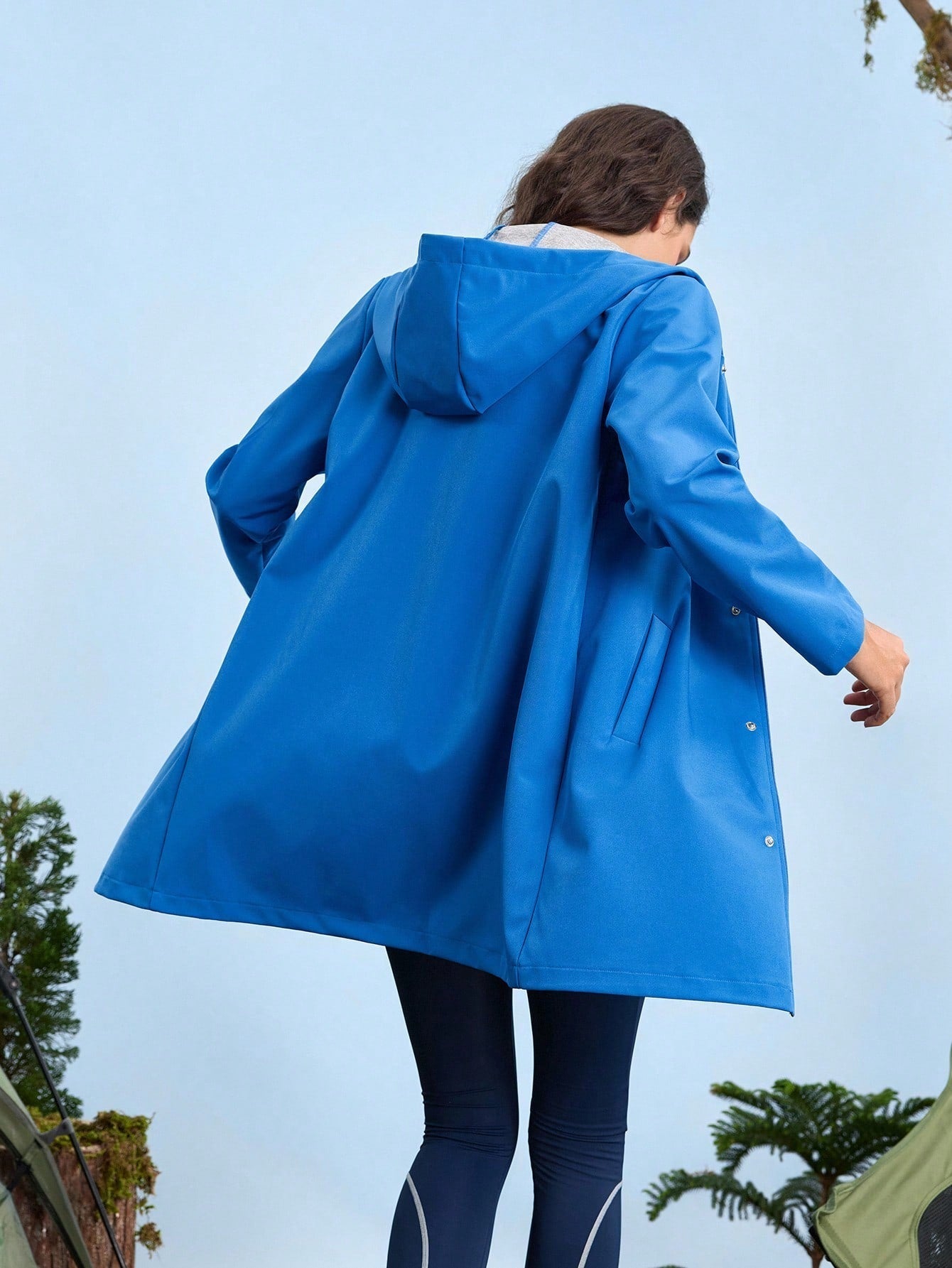 In My Nature Women Outdoor Sports Casual Waterproof Button Hooded Windbreaker Hiking Jacket