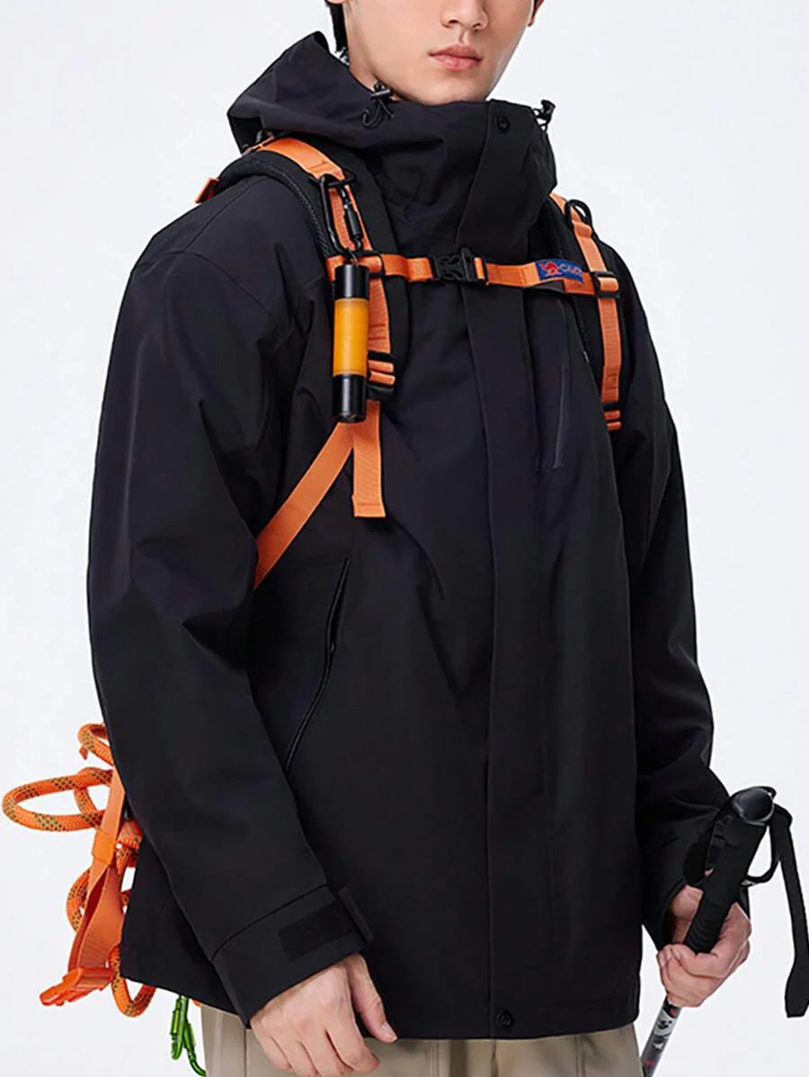 CAMEL CROWN Heavy Rain Level Detachable Hooded Parka Warm Winter Coat Unisex Outdoor Ski Wear