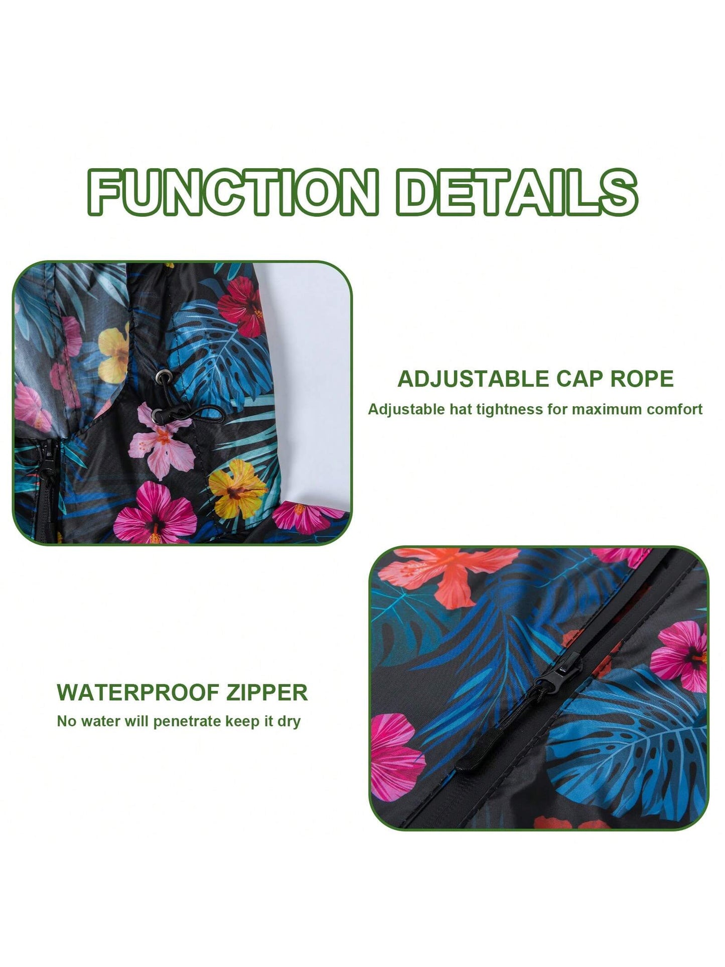 Portable Rain Poncho With Zipper, Lightweight Hooded Raincoat With Pockets, Waterproof Rain Jacket With Multi-Color For Adult Outdoor Activities