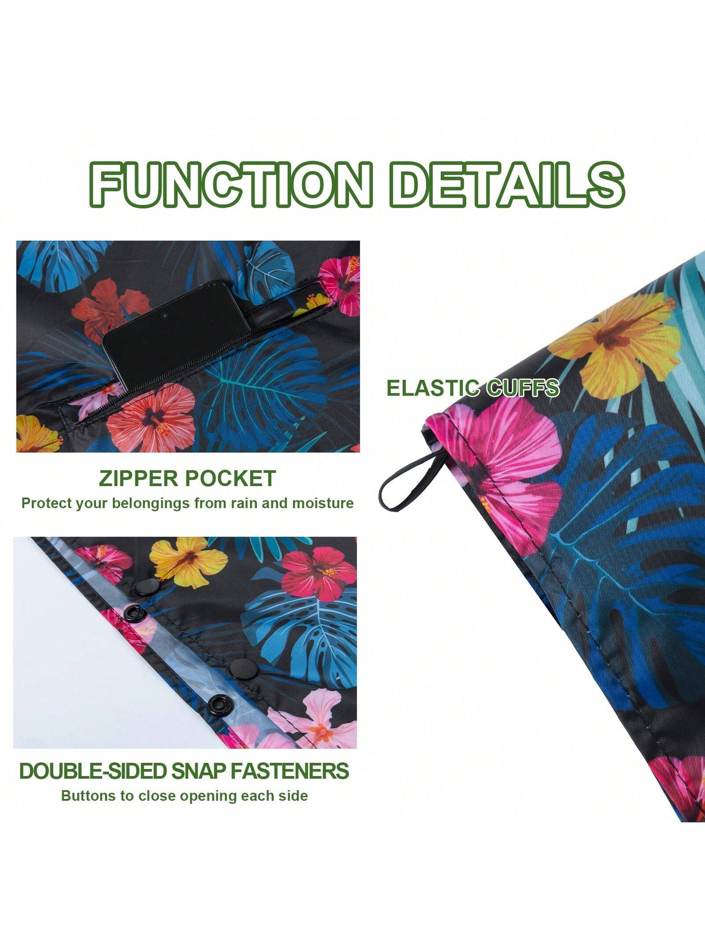 Portable Rain Poncho With Zipper, Lightweight Hooded Raincoat With Pockets, Waterproof Rain Jacket With Multi-Color For Adult Outdoor Activities