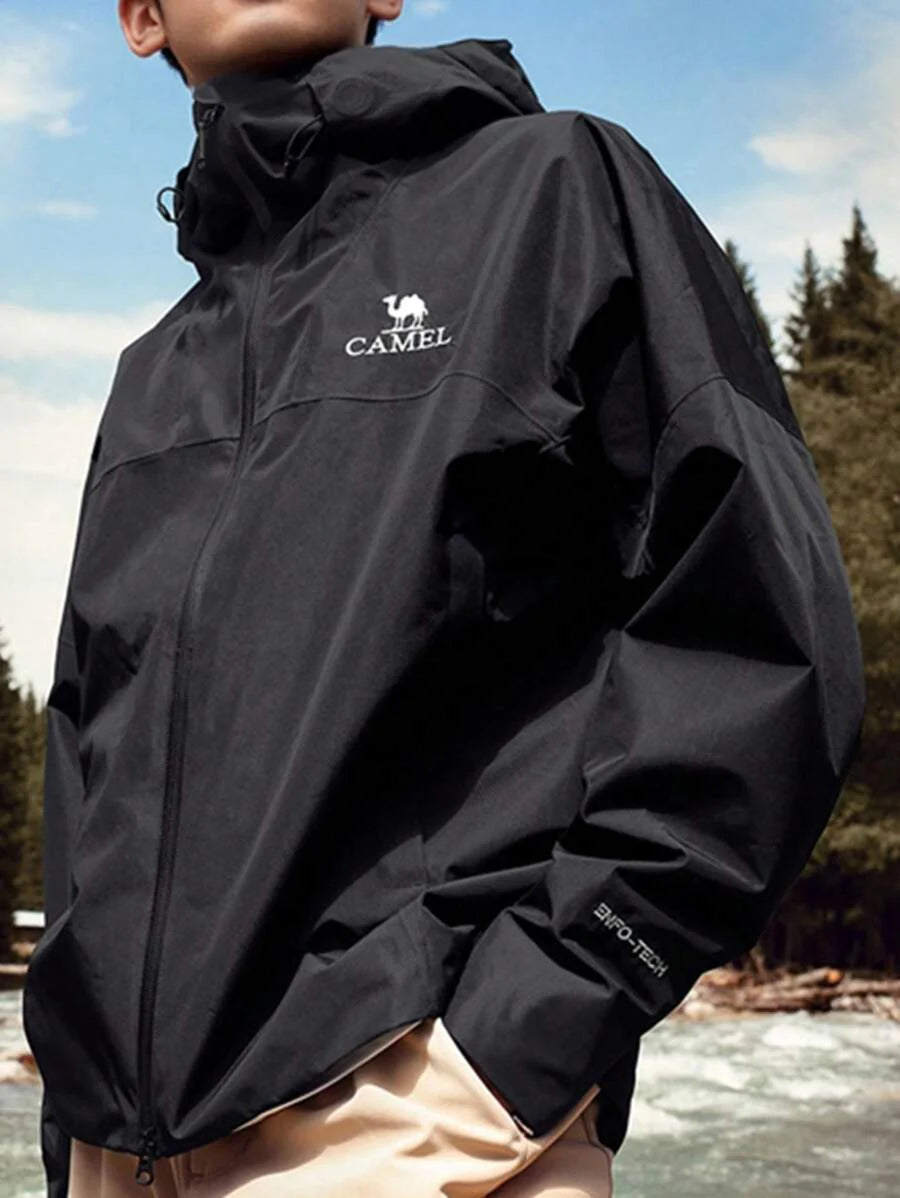 CAMEL CROWN Hard Shell Punching Jacket Single Layer Windproof Waterproof Jacket Mountaineering Clothing