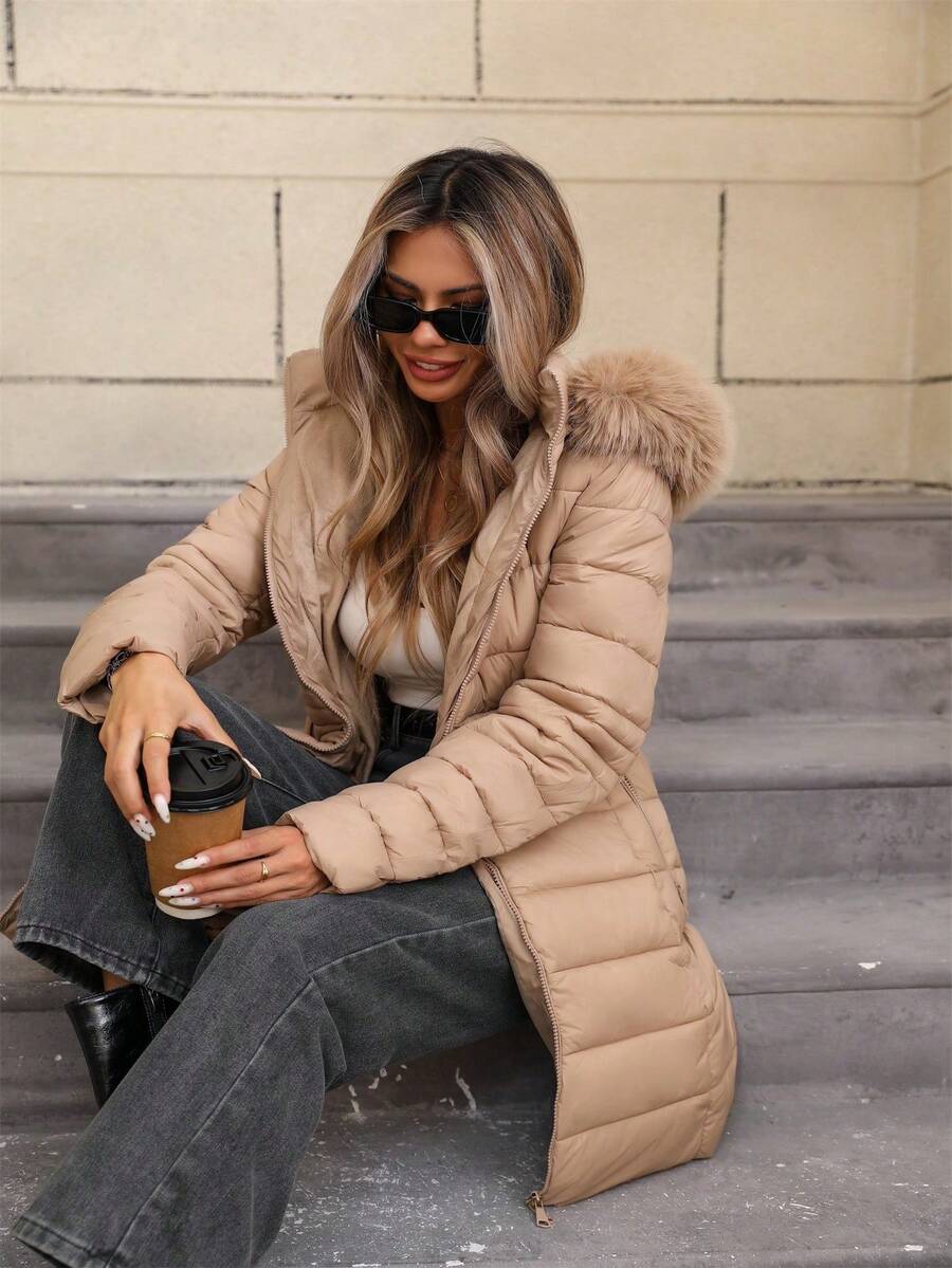 Women's Casual Hooded Regular Jacket With Pockets, Lightweight Cotton Jacket For Daily Wear