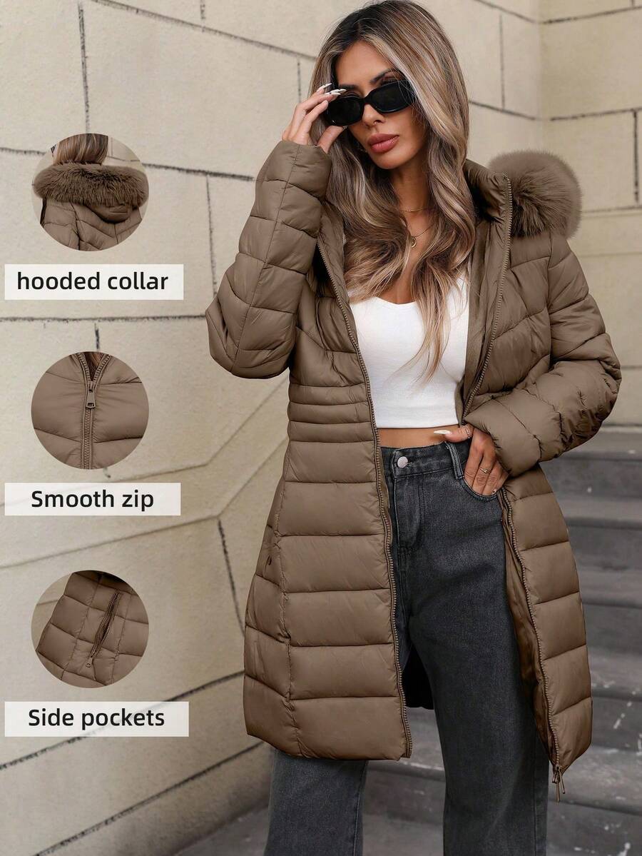 Women's Casual Hooded Regular Jacket With Pockets, Lightweight Cotton Jacket For Daily Wear