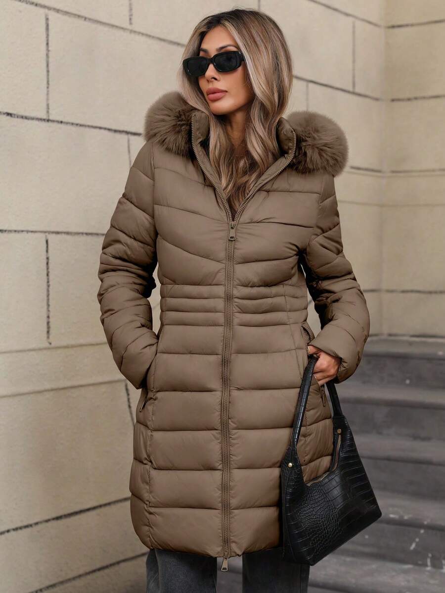 Women's Casual Hooded Regular Jacket With Pockets, Lightweight Cotton Jacket For Daily Wear