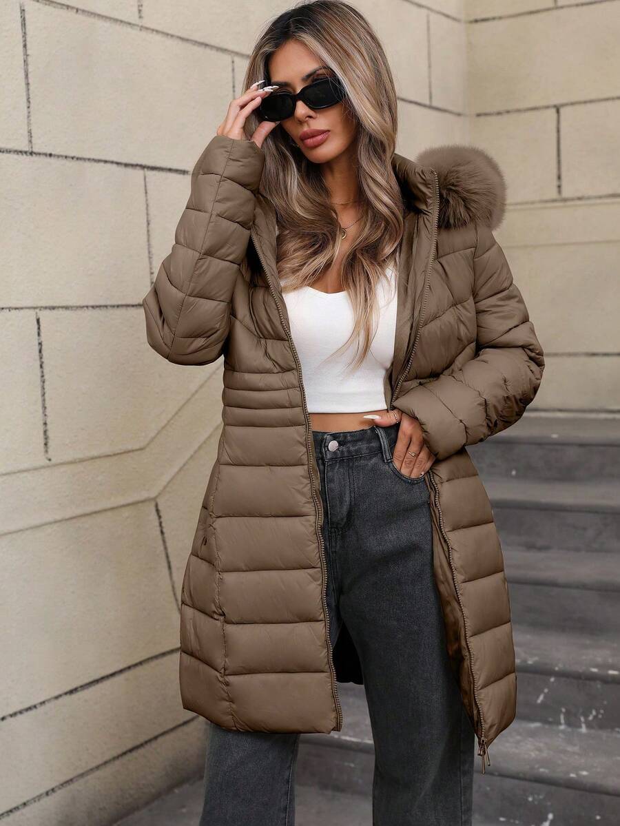 Women's Casual Hooded Regular Jacket With Pockets, Lightweight Cotton Jacket For Daily Wear