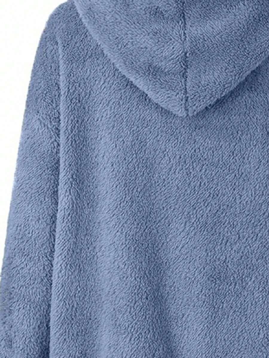 INAWLY Women's Zip-Up Drawstring Hooded Fleece Jacket, Regular Fit, Autumn/Winter