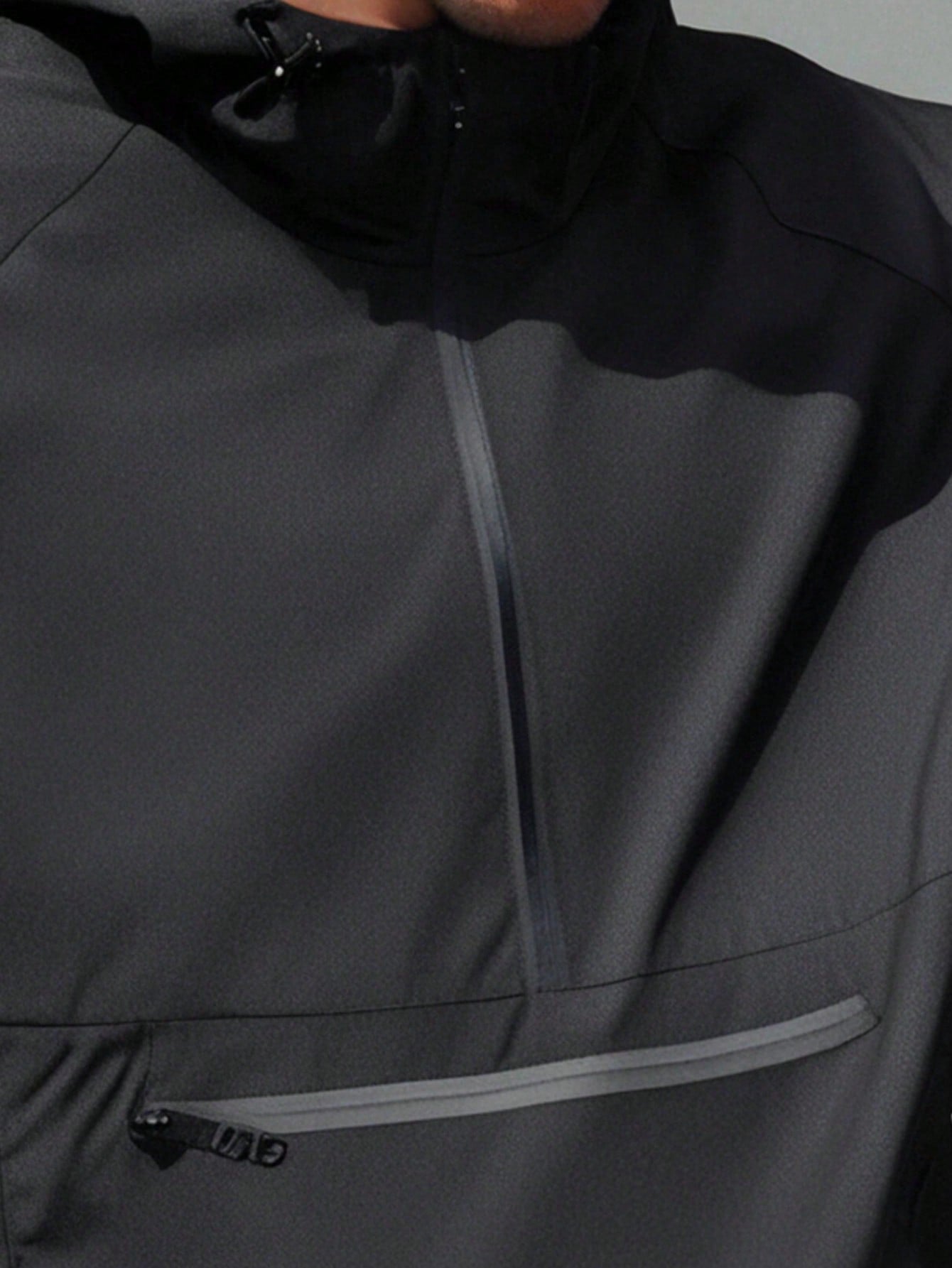 Men's Autumn/Winter Stand Collar Hooded Outdoor Multi-Pocket Waterproof Pullover Jacket For Running