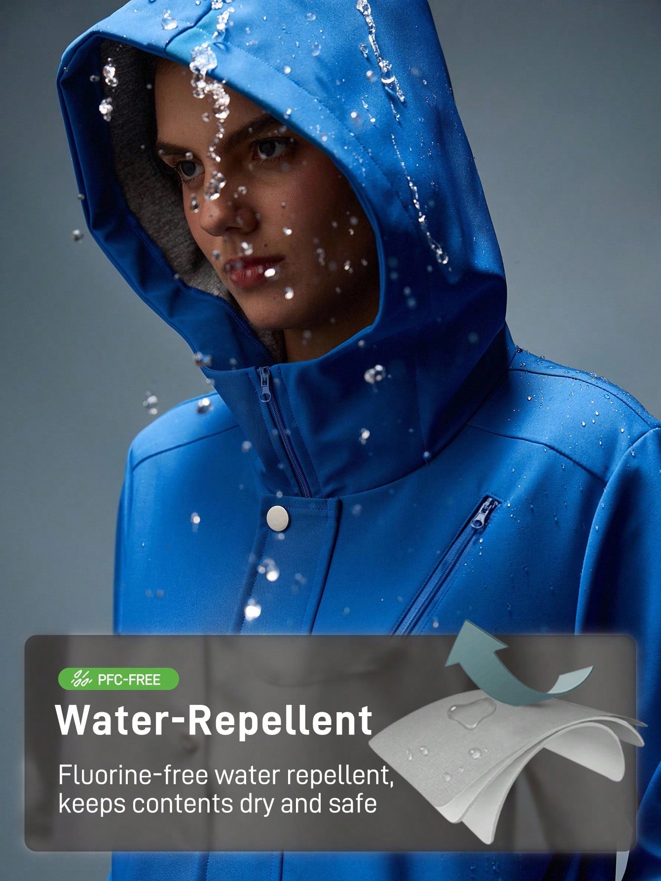 In My Nature Women Outdoor Sports Casual Waterproof Button Hooded Windbreaker Hiking Jacket