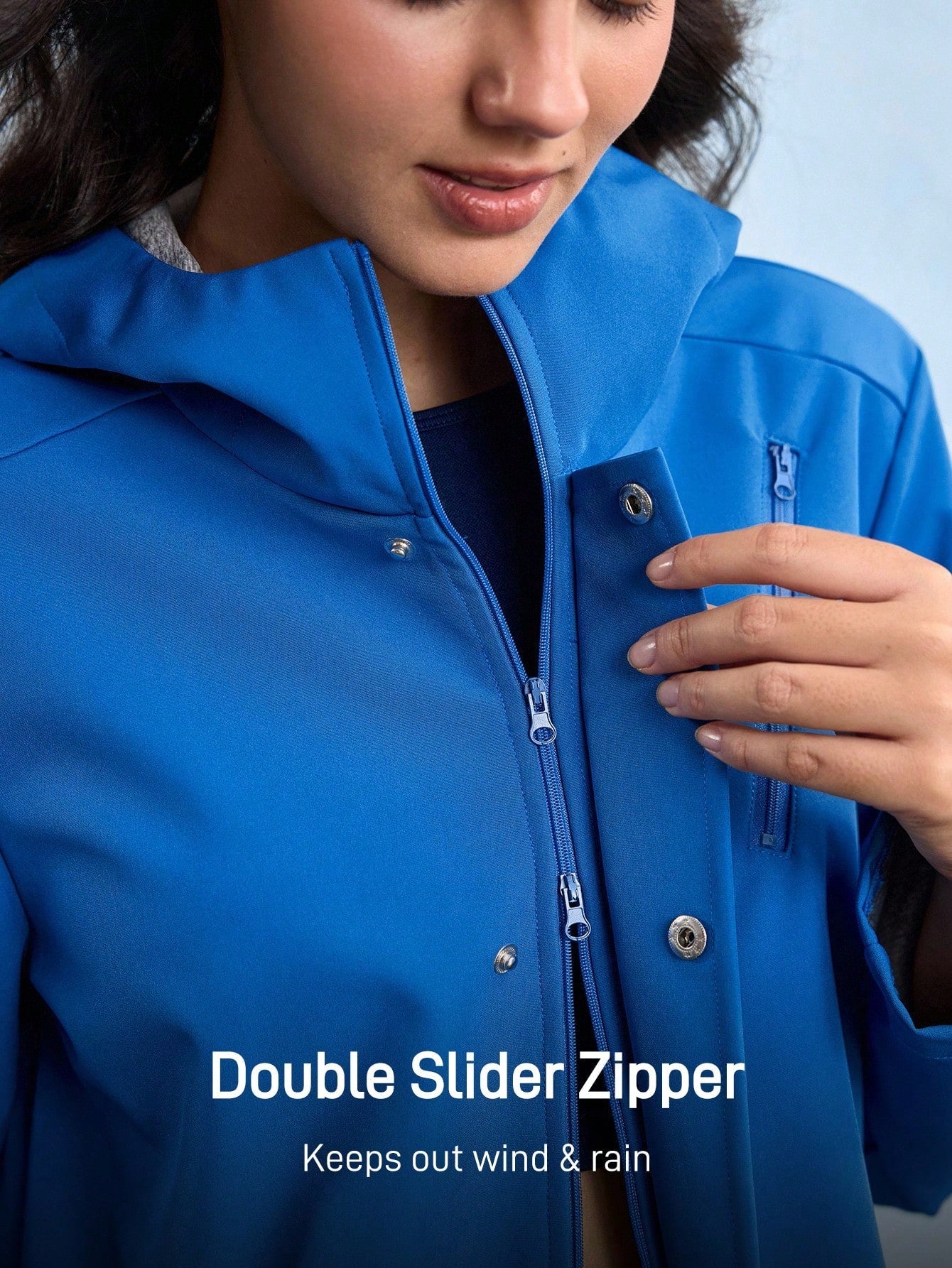 In My Nature Women Outdoor Sports Casual Waterproof Button Hooded Windbreaker Hiking Jacket