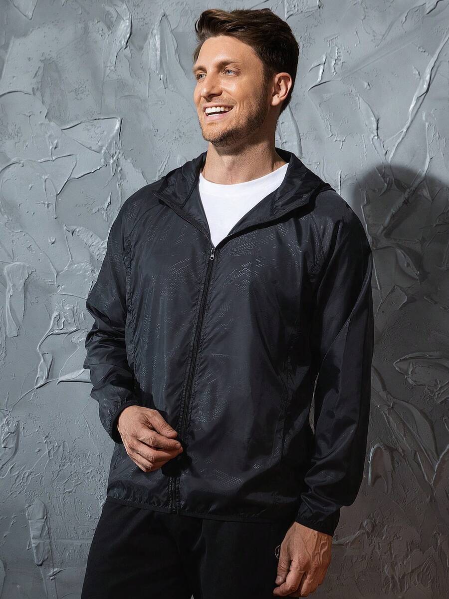 Men's Lightweight Jacket Outdoor Casual Windbreaker Waterproof Ultra-Light Solid Color Jacket Cycling Long Sleeve Coat