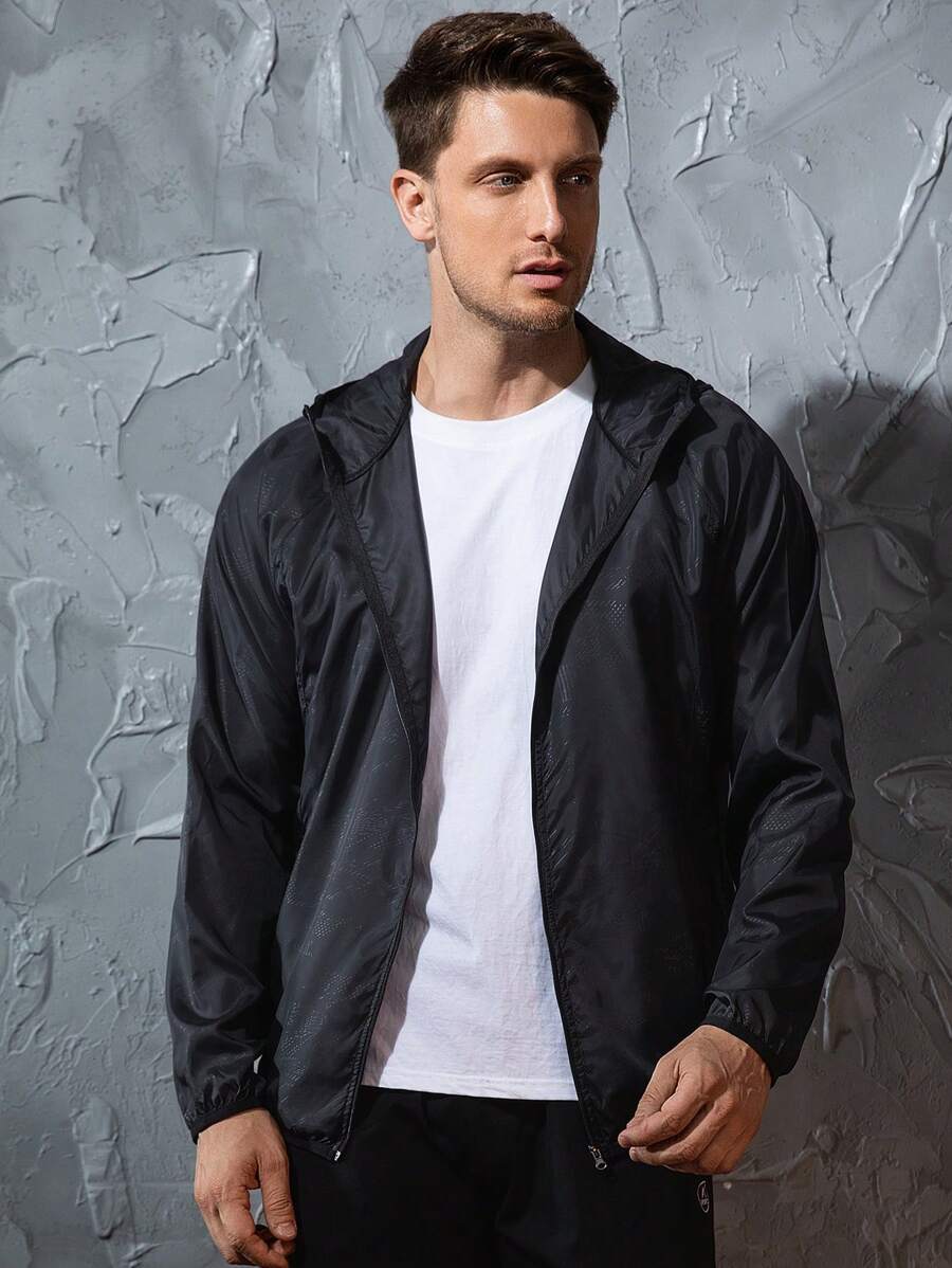 Men's Lightweight Jacket Outdoor Casual Windbreaker Waterproof Ultra-Light Solid Color Jacket Cycling Long Sleeve Coat