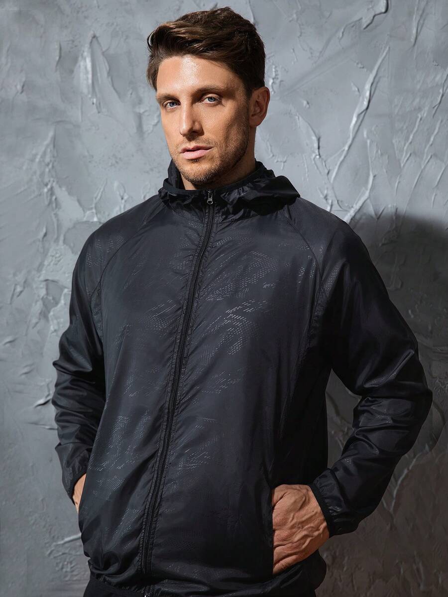 Men's Lightweight Jacket Outdoor Casual Windbreaker Waterproof Ultra-Light Solid Color Jacket Cycling Long Sleeve Coat