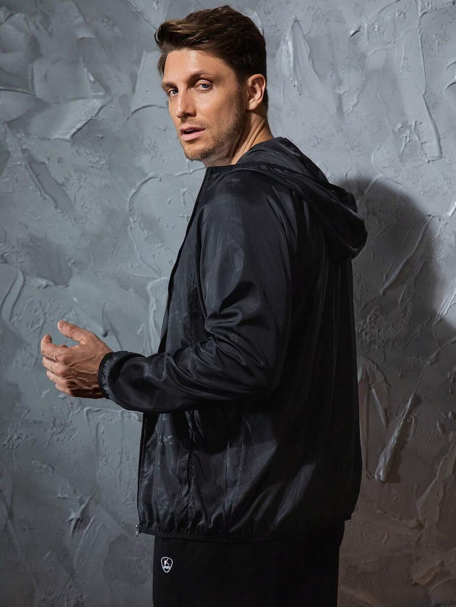 Men's Lightweight Jacket Outdoor Casual Windbreaker Waterproof Ultra-Light Solid Color Jacket Cycling Long Sleeve Coat