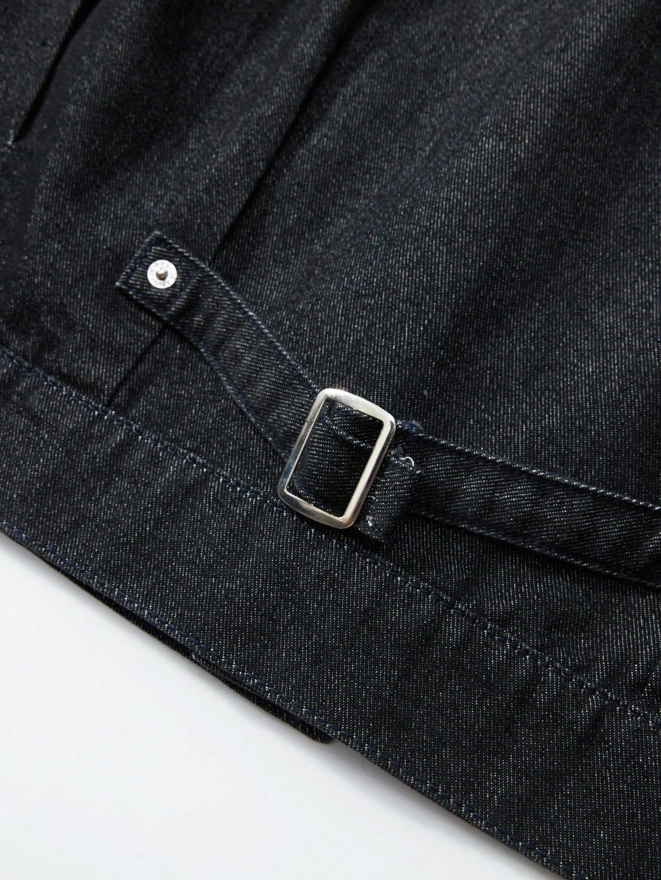 Manfinity Homme Men's Vintage Black Short Denim Jacket, American Style, Autumn/Spring