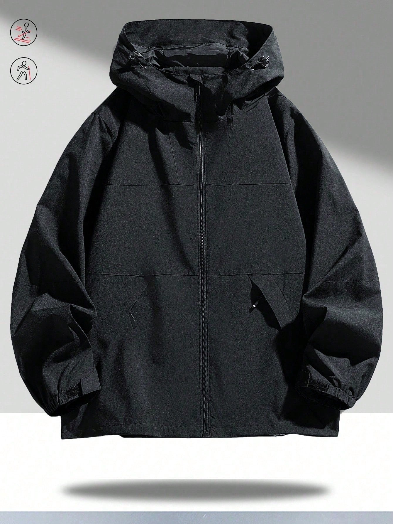 Men's Casual Hooded Jacket, Loose Versatile Windbreaker, Spring/Autumn Zipper Design Utility Jacket, Suitable For Daily Wear, Parties, Hiking, Trekking And Various Occasions