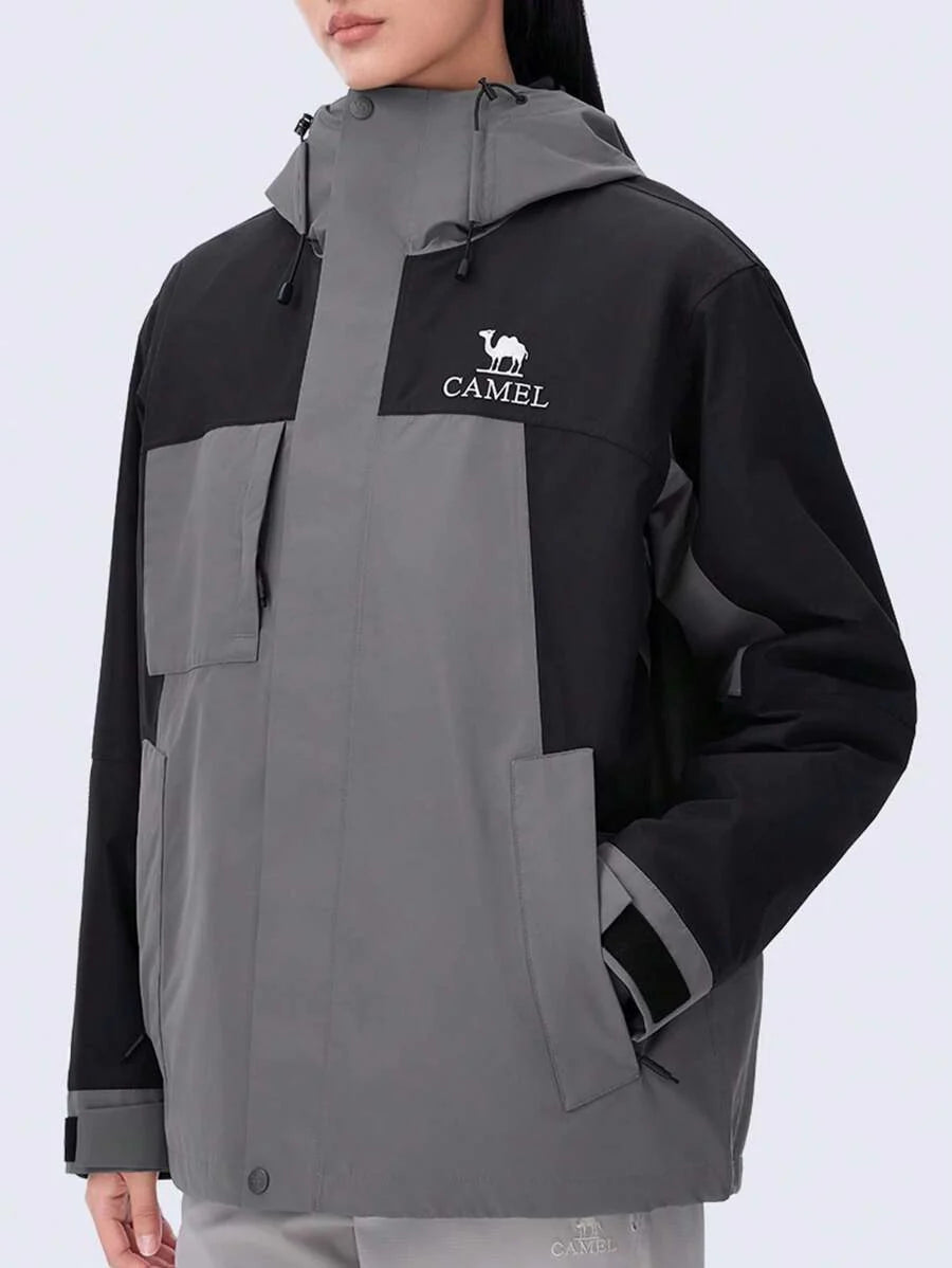 CAMEL CROWN Three-In-One Contrast Color Jacket, Detachable Two Pieces Set, Heavy Rain-Level Windproof And Waterproof Mountaineering Clothing
